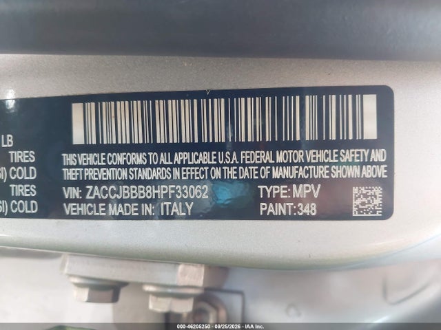 Продажа на аукционе авто 2017 Jeep Renegade Latitude 4x4, vin: ZACCJBBB8HPF33062, номер лота: 46205250