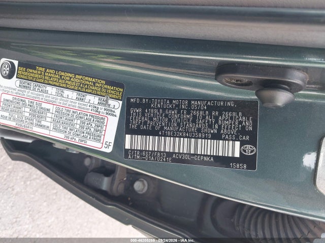 Продажа на аукционе авто 2004 Toyota Camry Le, vin: 4T1BE32K84U358919, номер лота: 46205259