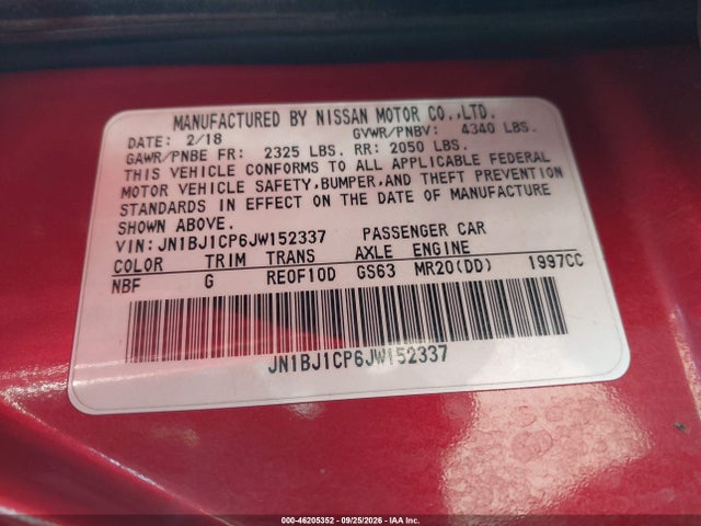Продажа на аукционе авто 2018 Nissan Rogue Sport S, vin: JN1BJ1CP6JW152337, номер лота: 46205352