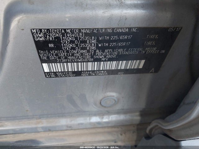 Toyota Rav4 Xle 2017 2T3RFREVXHW648788 Image 9