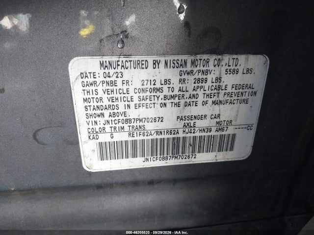 Продаж на аукціоні авто 2023 Nissan Ariya Engage, vin: JN1CF0BB7PM702672, номер лоту: 46205520