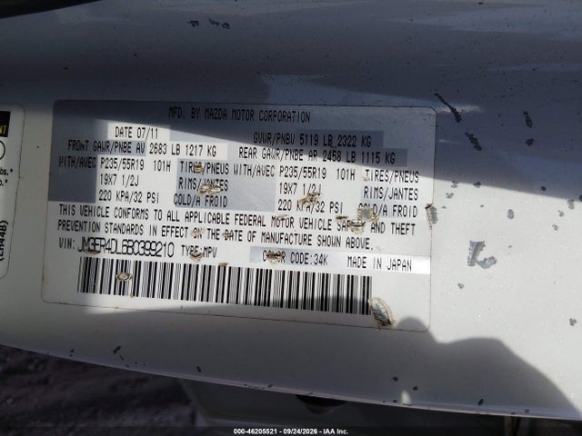 Продаж на аукціоні авто 2011 Mazda Cx-7 S Grand Touring, vin: JM3ER4DL6B0399210, номер лоту: 46205521
