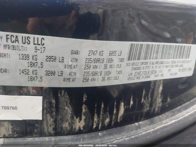 Aukcja sprzedaży 2018 Chrysler Pacifica Touring Plus, vin: 2C4RC1FG9JR128334, numer aukcji: 46205692