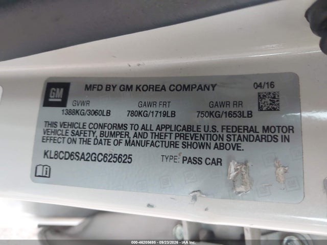 Chevrolet Spark 1lt Cvt 2016 KL8CD6SA2GC625625 Image 9