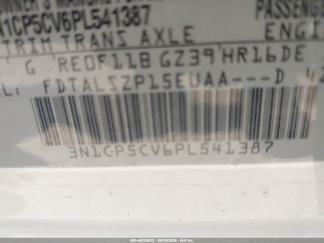 46205832 :رقم المزاد ، 3N1CP5CV6PL541387 vin ، 2023 Nissan Retrocesos Sv Xtronic Cvt مزاد بيع