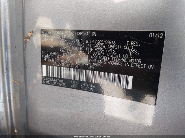 Aukcja sprzedaży 2012 Scion Xb, vin: JTLZE4FE4CJ010813, numer aukcji: 46206116