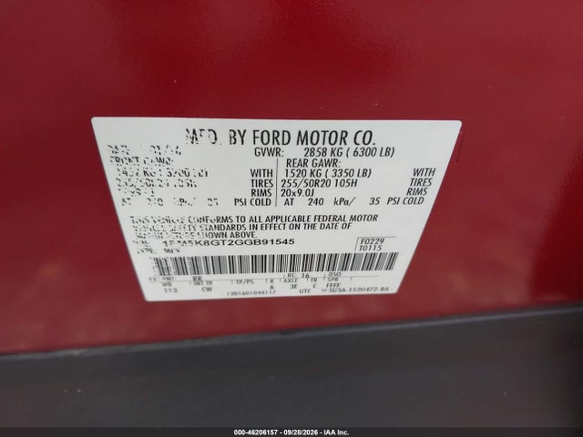 Ford EXPLORER SPORT 2016 1FM5K8GT2GGB91545 Image 9