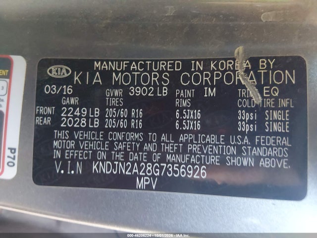 KIA Soul 2016 KNDJN2A28G7356926 Image 9