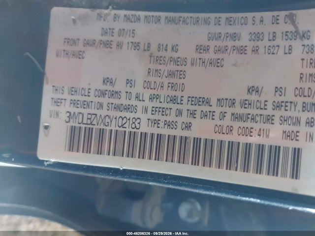 3MYDLBZVXGY102183 Scion IA