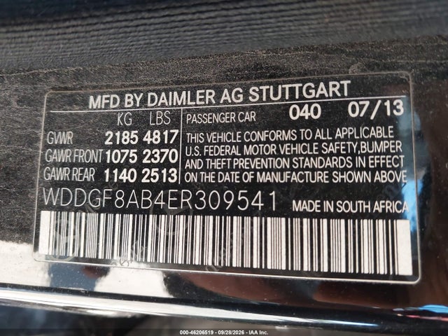 46206519 :رقم المزاد ، WDDGF8AB4ER309541 vin ، 2014 Mercedes-benz C 300 Sport 4matic مزاد بيع