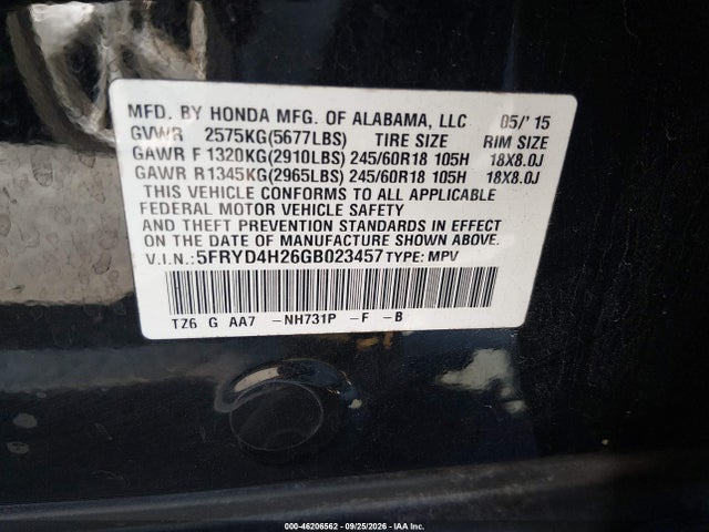 Продажа на аукционе авто 2016 Acura Mdx 3.5l (a9)/acurawatch Plus Package, vin: 5FRYD4H26GB023457, номер лота: 46206562