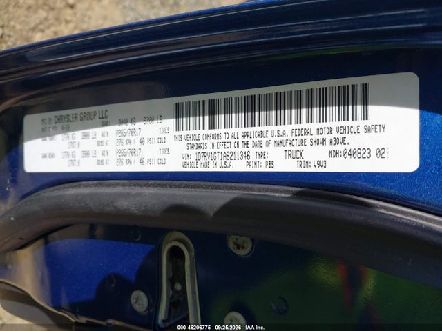 Aukcja sprzedaży 2010 Dodge Ram 1500 Slt, vin: 1D7RV1GT1AS211346, numer aukcji: 46206775
