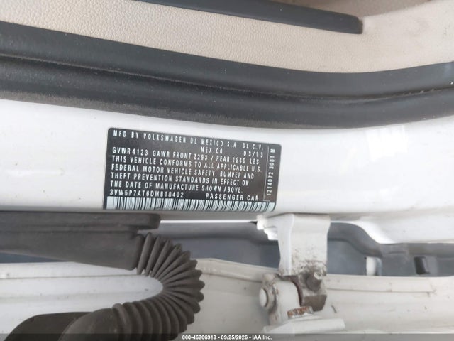 Aukcja sprzedaży 2013 Volkswagen Beetle 2.5l, vin: 3VW5P7AT6DM818402, numer aukcji: 46206919