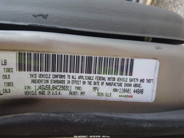 Продажа на аукционе авто 2004 Jeep Grand Cherokee Limited, vin: 1J4GW58J84C296911, номер лота: 46206927