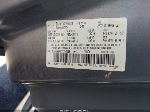 Продаж на аукціоні авто 2005 Dodge Dakota St, vin: 1D7HE22K85S353652, номер лоту: 46207053