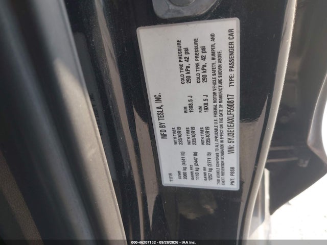 Aukcja sprzedaży 2020 Tesla Model 3 Standard Range Plus Rear-wheel Drive/standard Range Rear-wheel Drive, vin: 5YJ3E1EAXLF590817, numer aukcji: 46207132