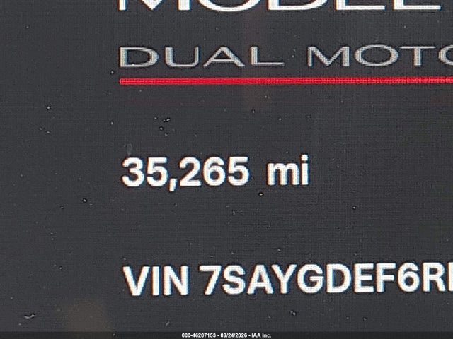 Auction sale of the 2024 Tesla Model Y Performance Dual Motor All-wheel Drive, vin: 7SAYGDEF6RF053337, lot number: 46207153