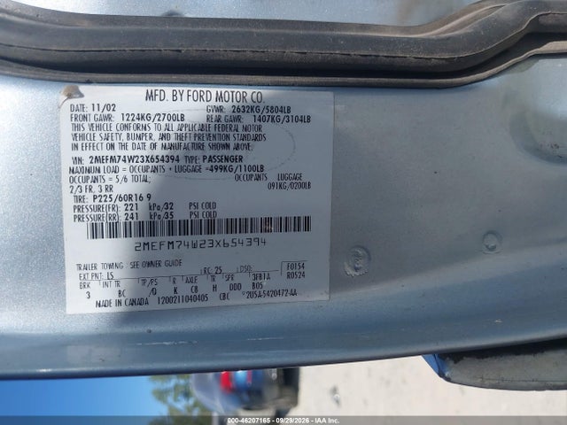Продаж на аукціоні авто 2003 Mercury Grand Marquis Gs, vin: 2MEFM74W23X654394, номер лоту: 46207165