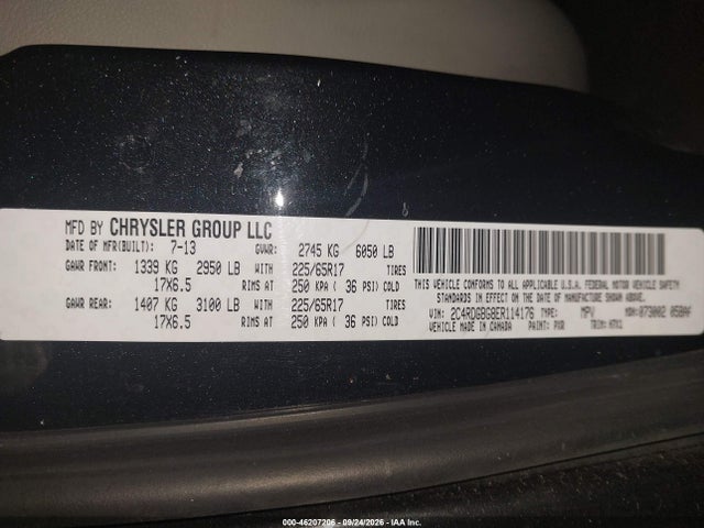 2014 Dodge Grand Caravan Se მანქანა იყიდება აუქციონზე, vin: 2C4RDGBG8ER114176, აუქციონის ნომერი: 46207206