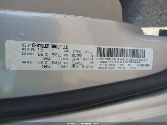Aukcja sprzedaży 2012 Chrysler Town & Country Touring-l, vin: 2C4RC1CG3CR143595, numer aukcji: 46207227