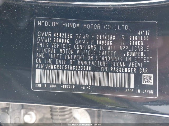 Продаж на аукціоні авто 2017 Honda Accord Hybrid Ex-l, vin: JHMCR6F58HC023088, номер лоту: 46207479