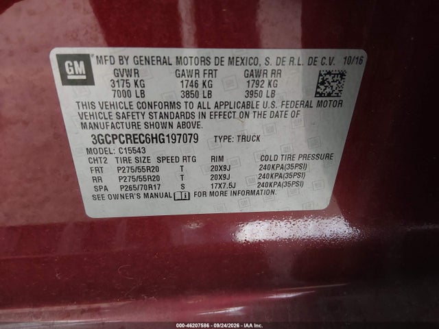 Chevrolet Silverado 1500 Lt 2017 3GCPCREC6HG197079 Image 9