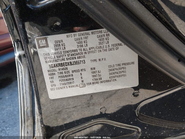 Продажа на аукционе авто 2011 Buick Enclave 1xl, vin: 5GAKRBEDXBJ369713, номер лота: 46207587