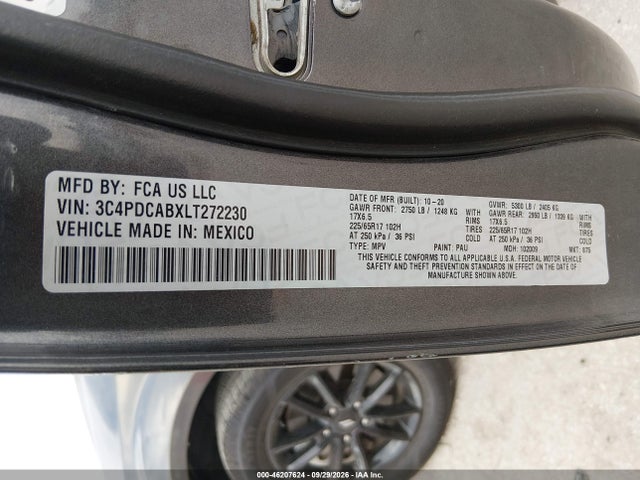 Dodge Journey Se Value 2020 3C4PDCABXLT272230 Image 9