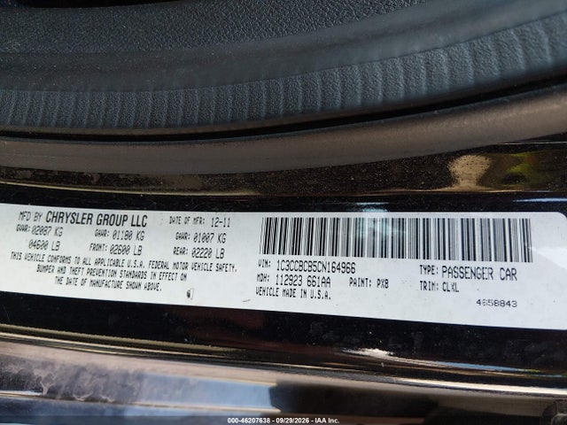 Продаж на аукціоні авто 2012 Chrysler 200 Limited, vin: 1C3CCBCB5CN164966, номер лоту: 46207638