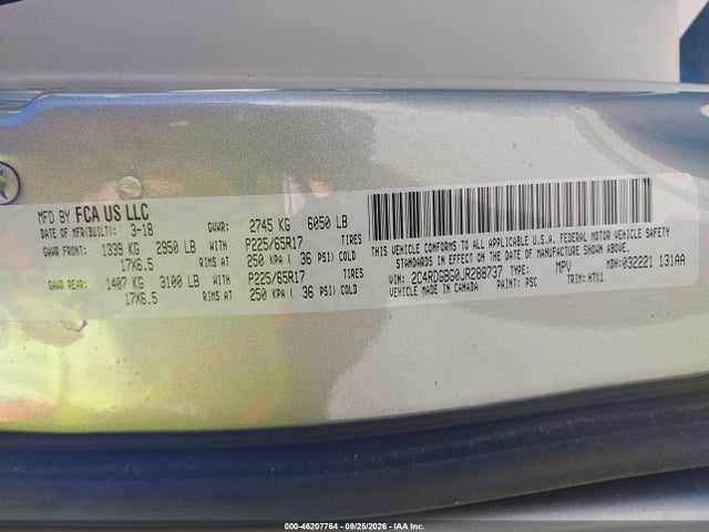 Продаж на аукціоні авто 2018 Dodge Grand Caravan Se, vin: 2C4RDGBG0JR288737, номер лоту: 46207764