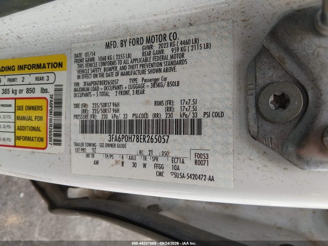 3FA6P0H78ER265057 Ford FUSION SE
