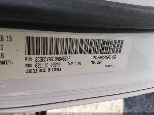 46207937 :رقم المزاد ، 2C3CDYAG1DH645547 vin ، 2013 Dodge Challenger Sxt مزاد بيع