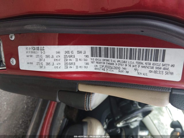 46207982 :رقم المزاد ، 1C4PJMDS2GW120243 vin ، 2016 Jeep Cherokee Limited مزاد بيع