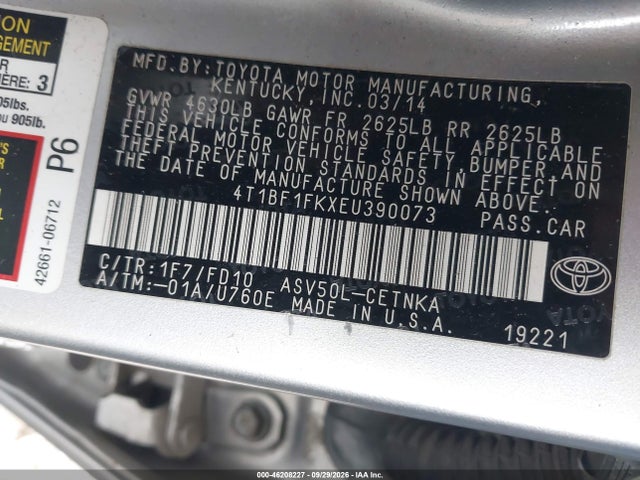 Продажа на аукционе авто 2014 Toyota Camry Le, vin: 4T1BF1FKXEU390073, номер лота: 46208227