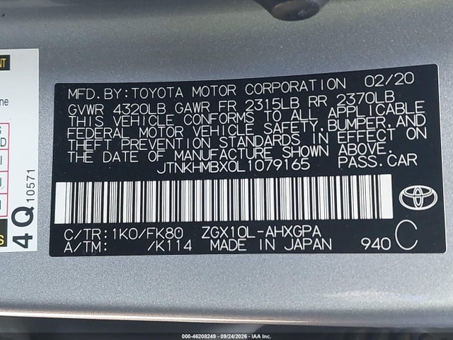 JTNKHMBX0L1079165 Toyota C-HR XLE
