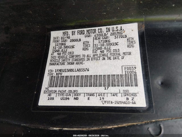 Продаж на аукціоні авто 1990 Ford Bronco U100, vin: 1FMEU15H8LLA83576, номер лоту: 46208259