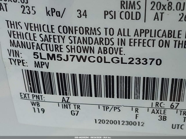 Lincoln Aviator Reserve 2020 5LM5J7WC0LGL23370 Image 9
