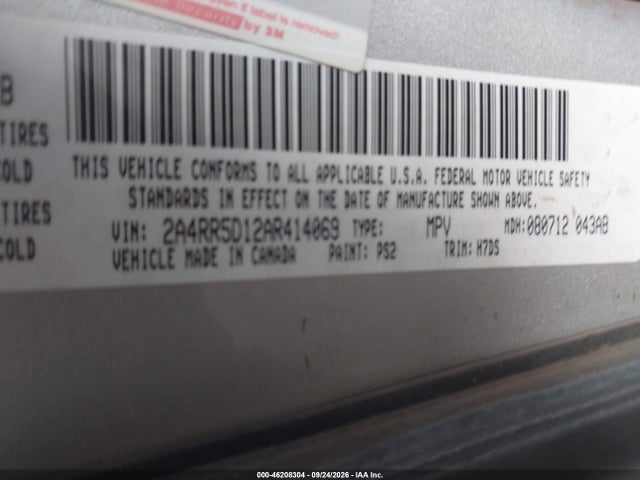 Продажа на аукционе авто 2010 Chrysler Town & Country Touring, vin: 2A4RR5D12AR414069, номер лота: 46208304