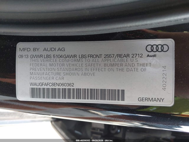 Auction sale of the 2014 Audi A6 2.0t Premium, vin: WAUGFAFC8EN060362, lot number: 46208352