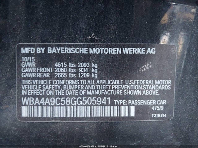 BMW 428i Gran Coupe 2016 WBA4A9C58GG505941 Image 9