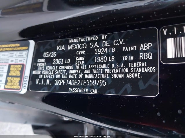 KIA K4 Lxs 2026 3KPFT4DE2TE359795 Image 9
