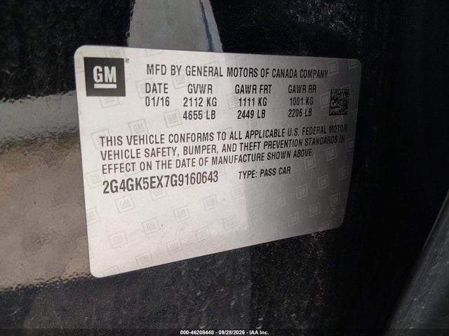 Продаж на аукціоні авто 2016 Buick Regal Turbo, vin: 2G4GK5EX7G9160643, номер лоту: 46208448