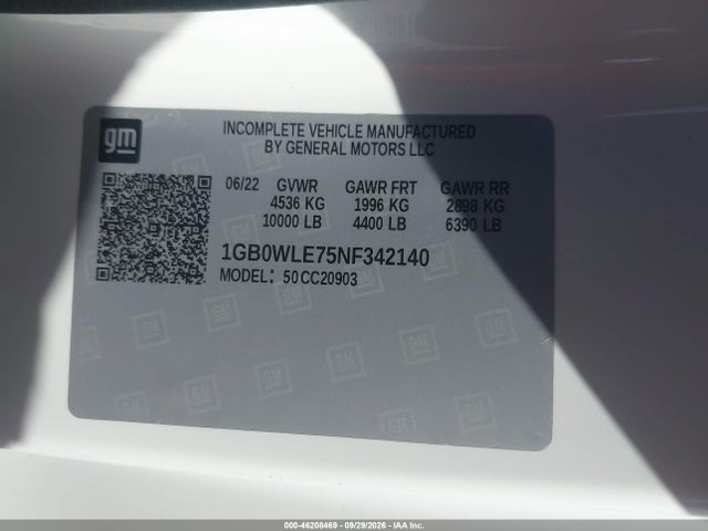 46208469 :رقم المزاد ، 1GB0WLE75NF342140 vin ، 2022 Chevrolet Silverado 2500hd 2wd  Long Bed Wt مزاد بيع
