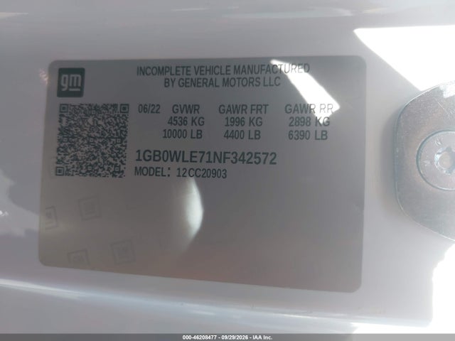 46208477 :رقم المزاد ، 1GB0WLE71NF342572 vin ، 2022 Chevrolet Silverado 2500hd 2wd  Long Bed Wt مزاد بيع