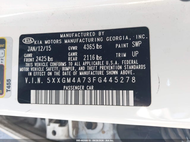 KIA Optima Lx 2015 5XXGM4A73FG445278 Image 9
