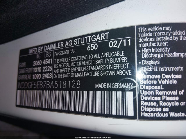 Aukcja sprzedaży 2011 Mercedes-benz C-class C 300 Sport, vin: WDDGF5EB7BA518128, numer aukcji: 46208575