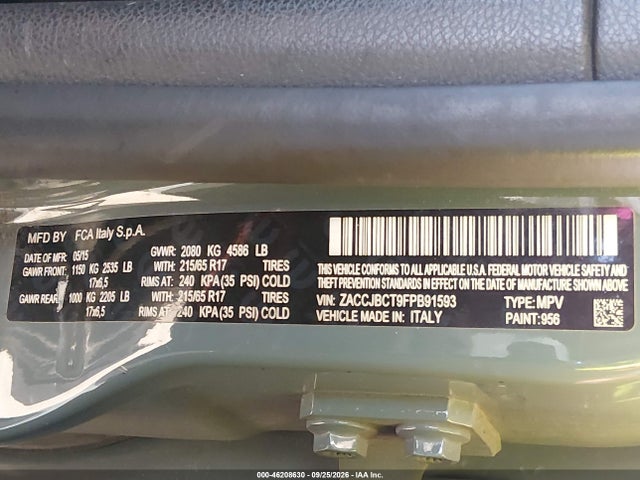 Jeep Renegade Trailhawk 2015 ZACCJBCT9FPB91593 Image 9