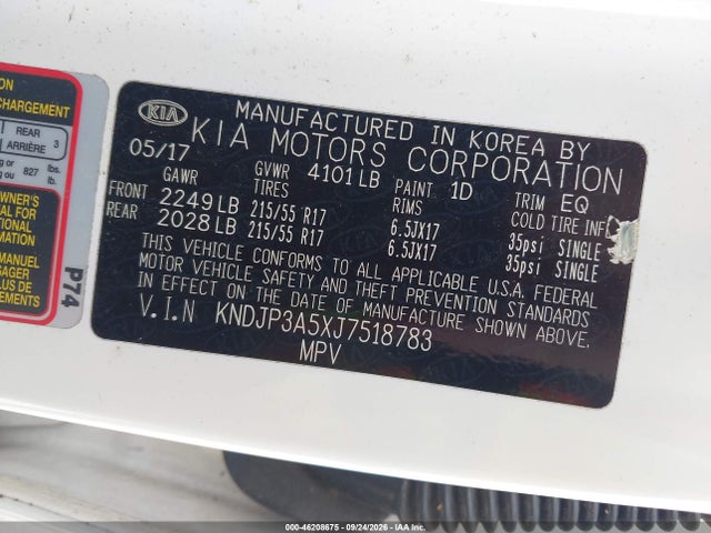 Aukcja sprzedaży 2018 Kia Alma +, vin: KNDJP3A5XJ7518783, numer aukcji: 46208675