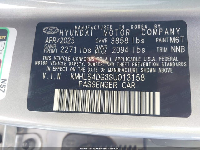 Продаж на аукціоні авто 2025 Hyundai Elantra Sel Convenience, vin: KMHLS4DG3SU013158, номер лоту: 46208759