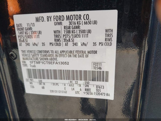 Aukcja sprzedaży 2014 Ford F-150 Fx2 Tremor, vin: 1FTMF1CT5EFA13052, numer aukcji: 46208841